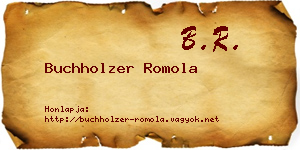 Buchholzer Romola névjegykártya